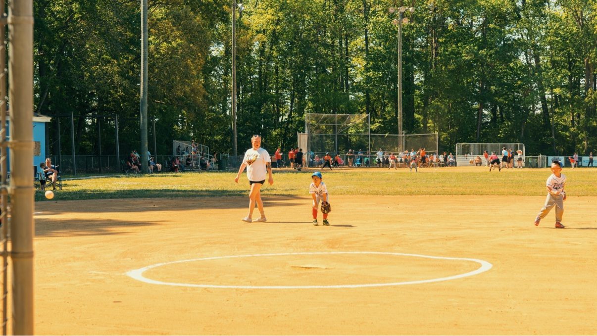 Baseball field, game day