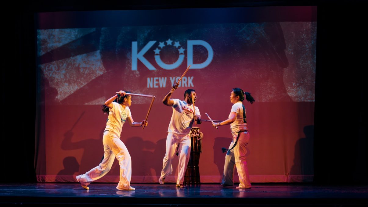 Stick fighters on stage, KOD New York